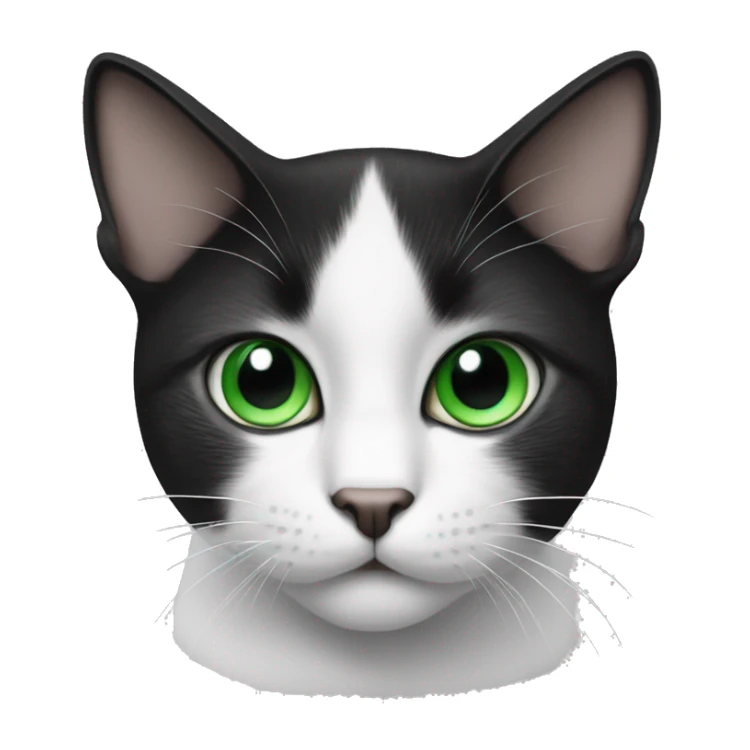 Black and white cat with Green eyes sticker