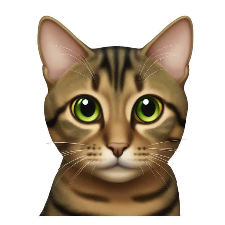 green eyed torbie cat brown with black stripes sticker