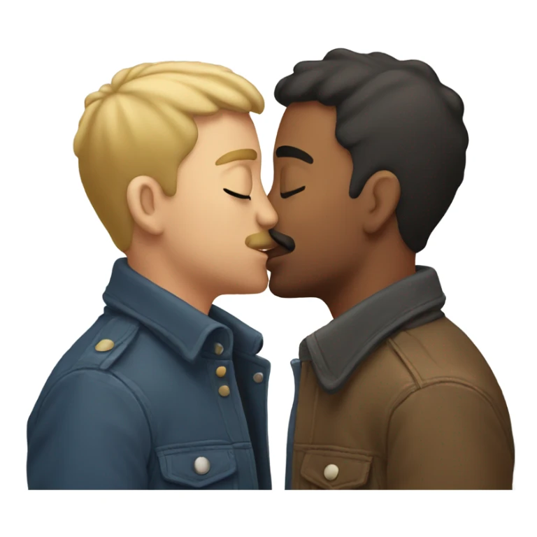 Two gay dudes kissing sticker
