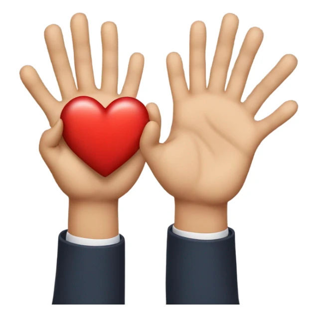 Trump giving heart hands sticker