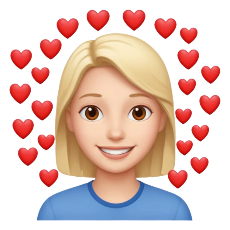 Smile with a lot of hearts  sticker