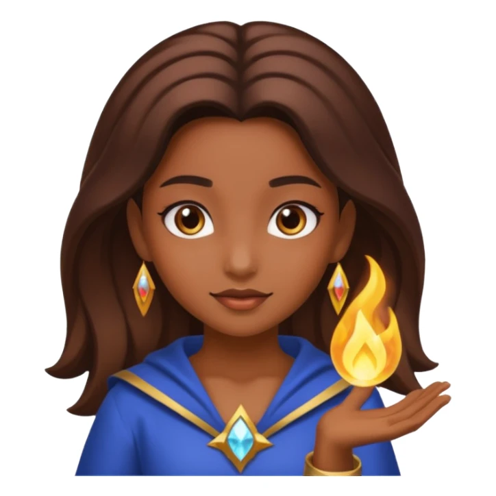 Girl with magic powers and brown skin . Pretty sticker