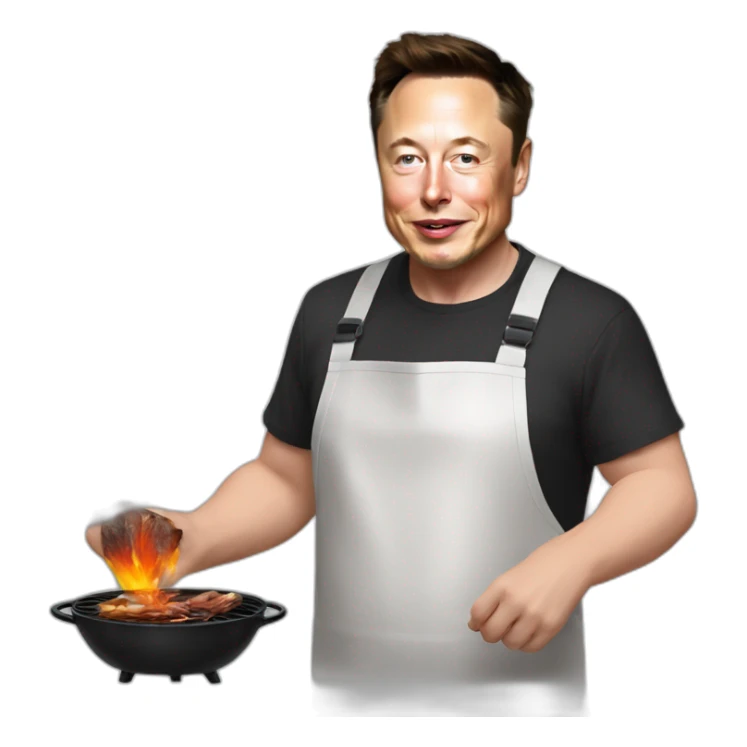 elon musk making an argentinian asado sticker