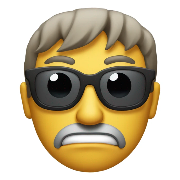 Guy wearing sunglasses who’s angey sticker