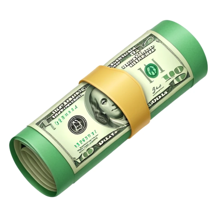 Money that is like a tube One dollar sticker