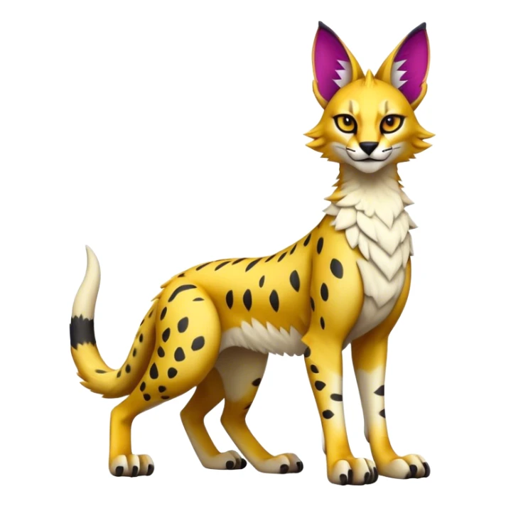 Epic Edgy Colorful Sergal-Serval-Vernid full body sticker
