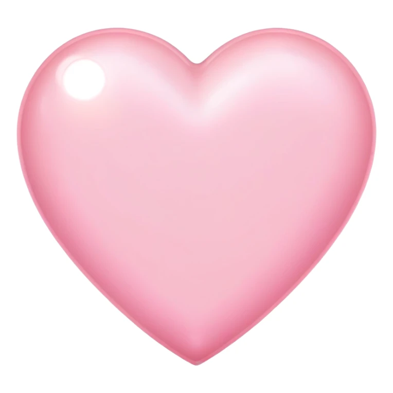 pastel pink heart with soft glow and shiny surface sticker
