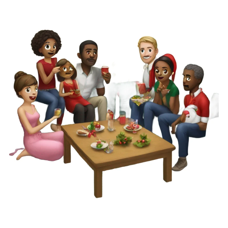 Christmas party at home sticker