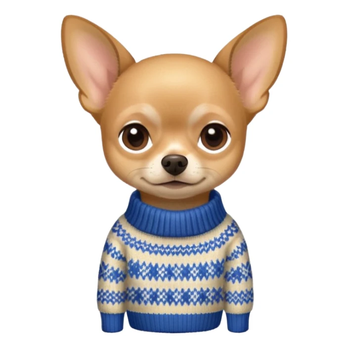 Tan chihuahua wearing a sweater sticker