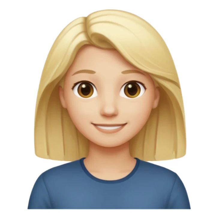 Create a person who is standing still, doing nothing, with blond hair, in the iOS 18 style. sticker