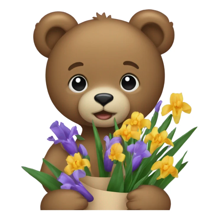 teddy bear holding irires sticker
