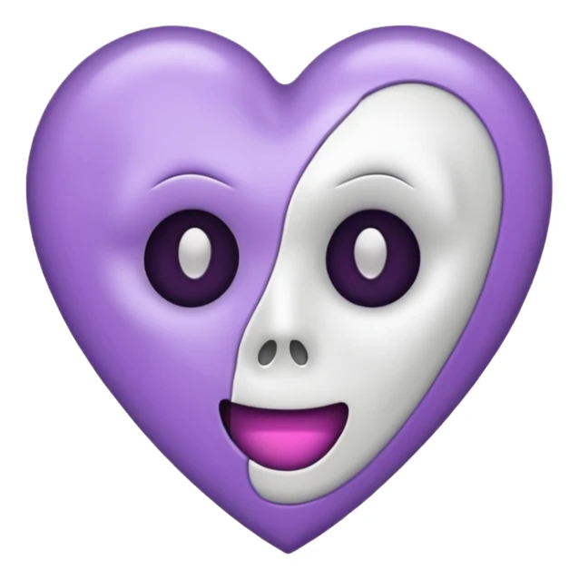 Light purple heart emoji with a Ghostface face sticker
