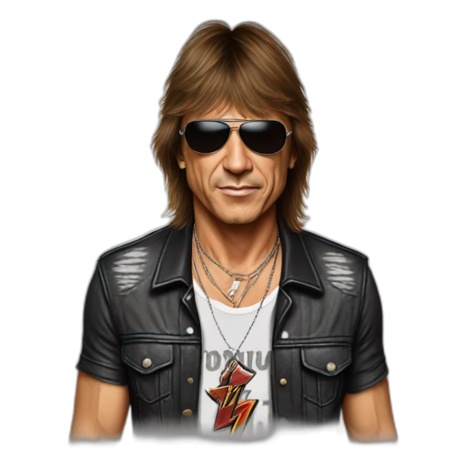 Richie Sambora in an AC/DC tshirt sticker