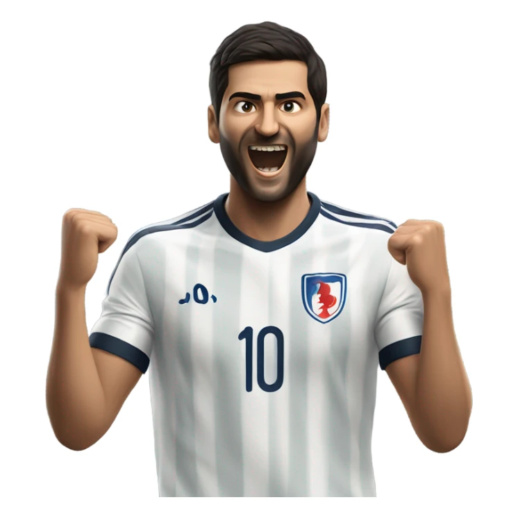 I'm honing a description of Arda Güler's goal celebration, noting his right hand on his chest and his left hand raised, mirroring the specified gesture. This aligns perfectly with known details. sticker