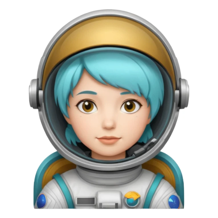 Female astronaut with short aqua hair sticker