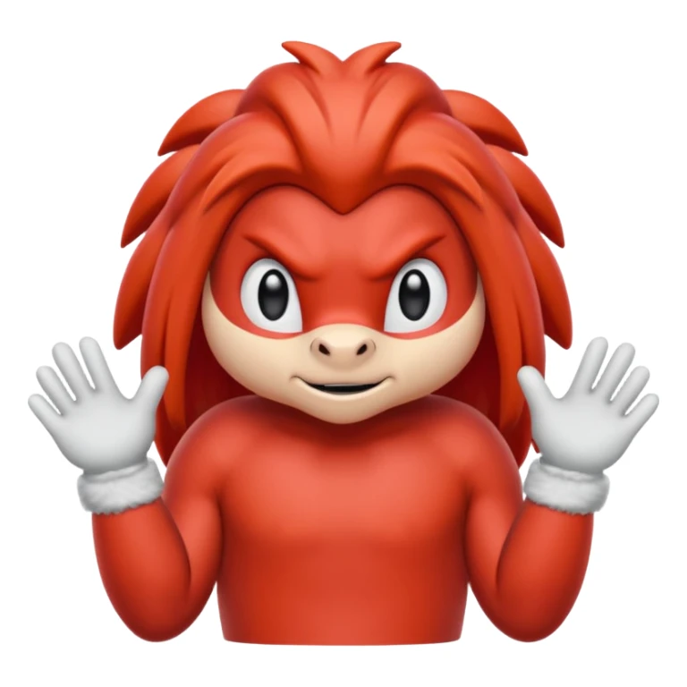 Sonic the hedgehogs friend knuckles a red animal with peach arms and white gloves sticker