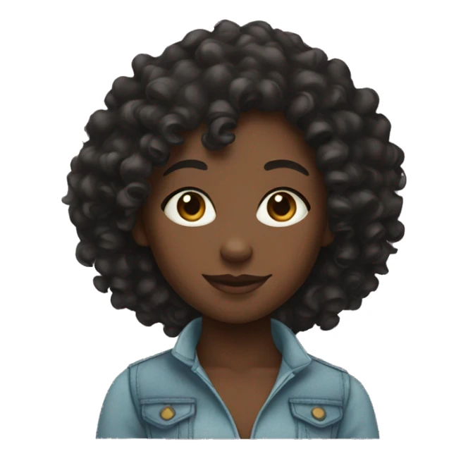 Curly black girl sticker