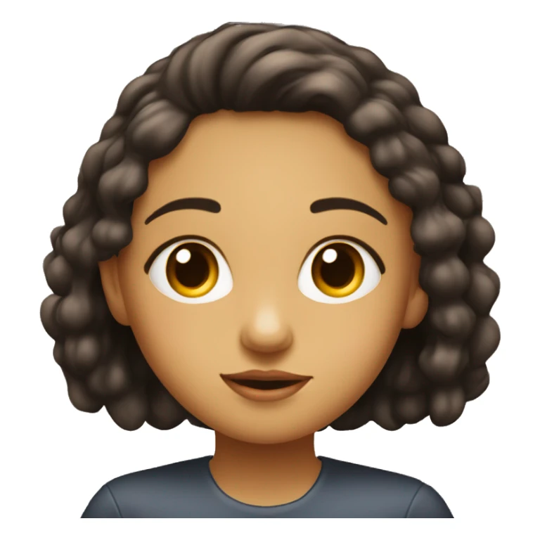 Niña con pelo ondulado cafe y ojos mil oscura sticker