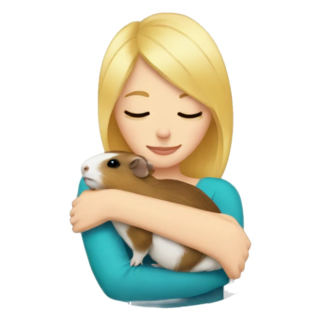 Blonde Woman hugging a guineapig sticker