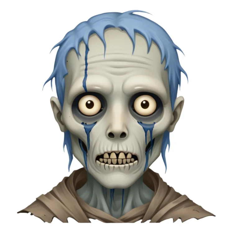 Cinematic Realistic WoW undead civilian Portrait, depicted with decayed yet noble features, his weathered, pallid skin etched with ghostly blue veins and ancient scars. Clad in modest, tattered attire in muted browns and greys that remain consistently rugged, his hollow eyes burn with determined defiance. Rendered with lifelike texture and dramatic natural lighting, high shine, noble and resilient, capturing the stoic spirit of an undead veteran of Azeroth. sticker