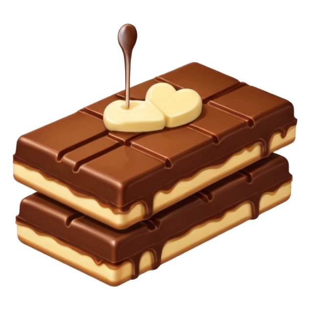 6 piece Chocolate bar being kissed by girly pancake sticker