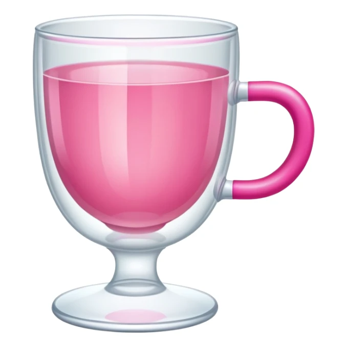 transparent cup with pink handle sticker