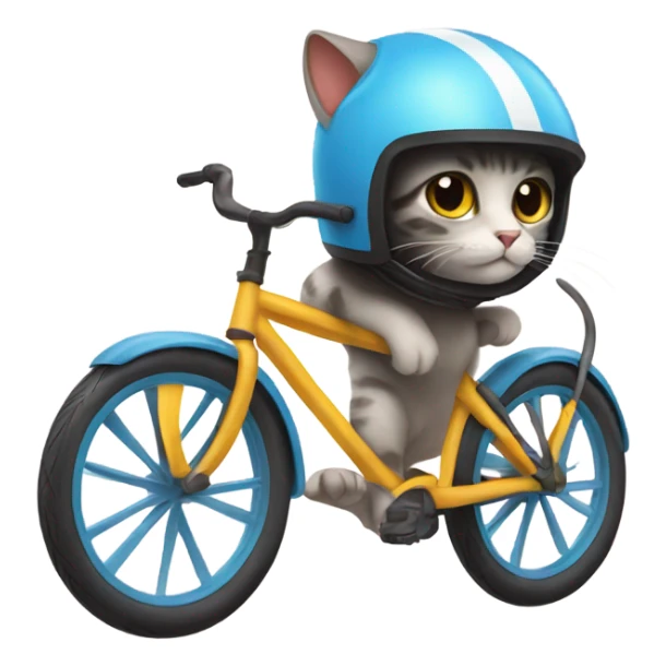 Cat wearing bike helmet  sticker