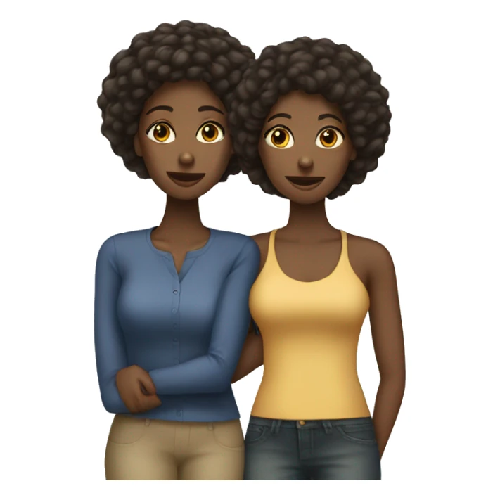 Two African American woman best friends  sticker