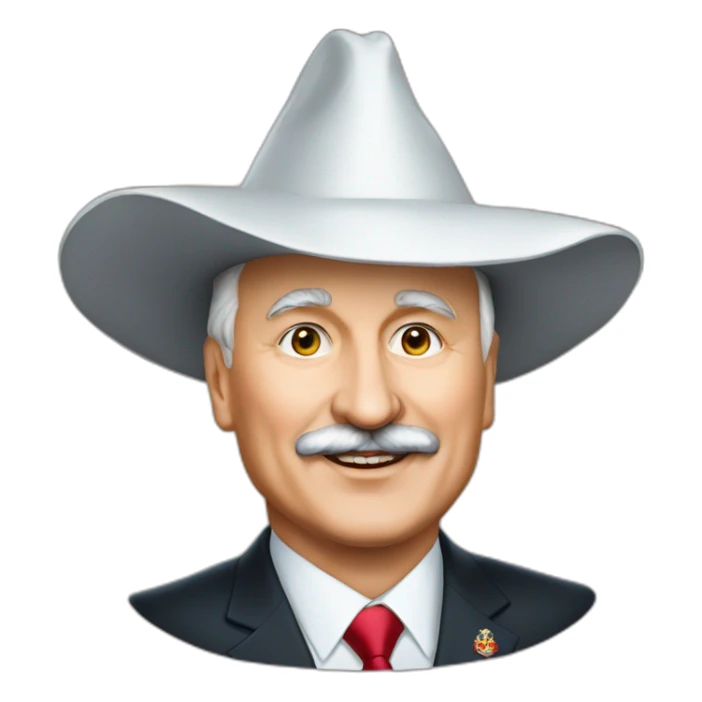 Emoji of President Lukashenko in a magic hat sticker