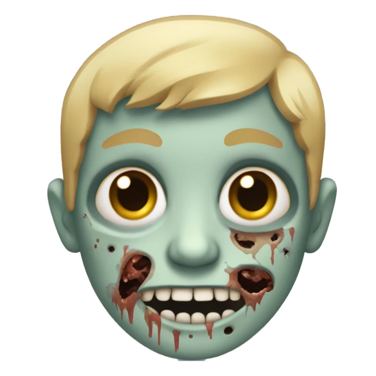 zombie boy with blond hair and brown eyes sticker