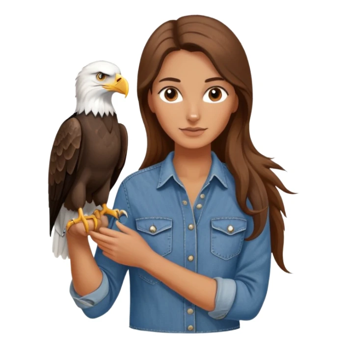 Country woman with bald eagle on her arm  sticker