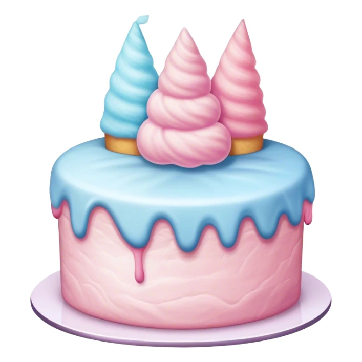 birthday cake with cotton candy on top  sticker
