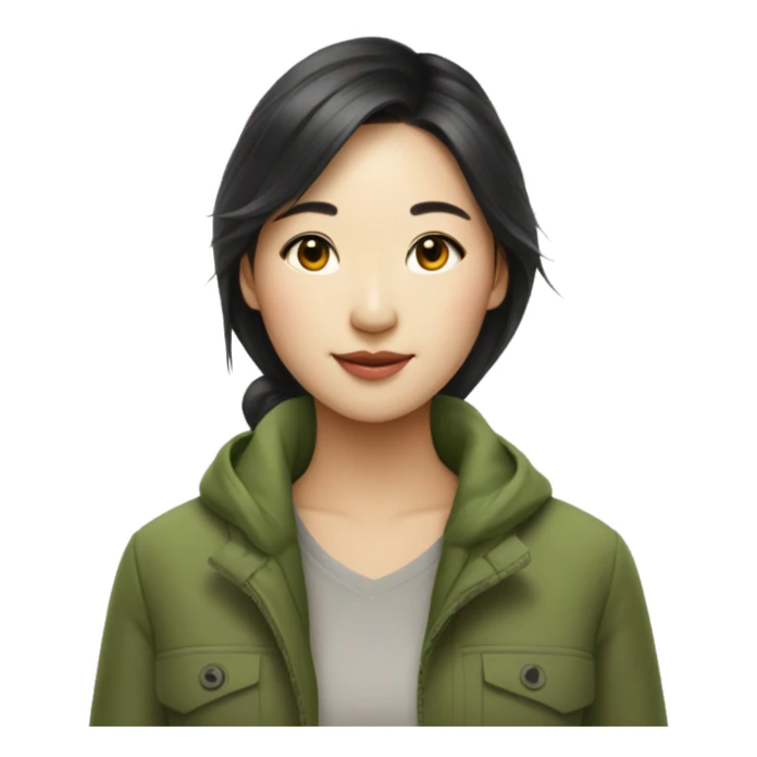 Environmentalist asian fair skin girl sticker