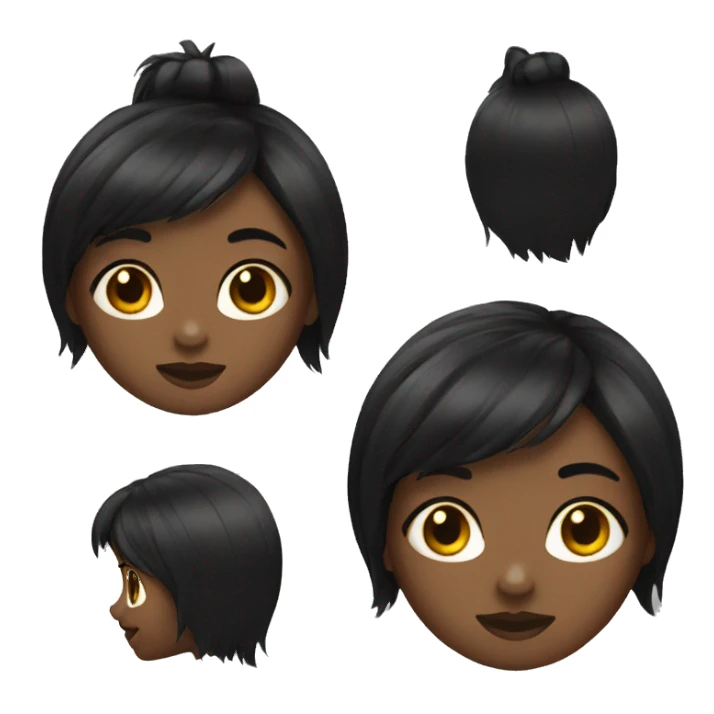 Girl with black wolfcut hair sticker