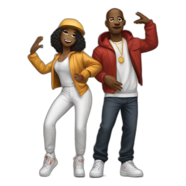 Couple de danseurs de hip-hop et de jazz  sticker