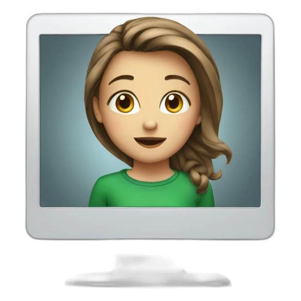 girl on monitor christmas sticker