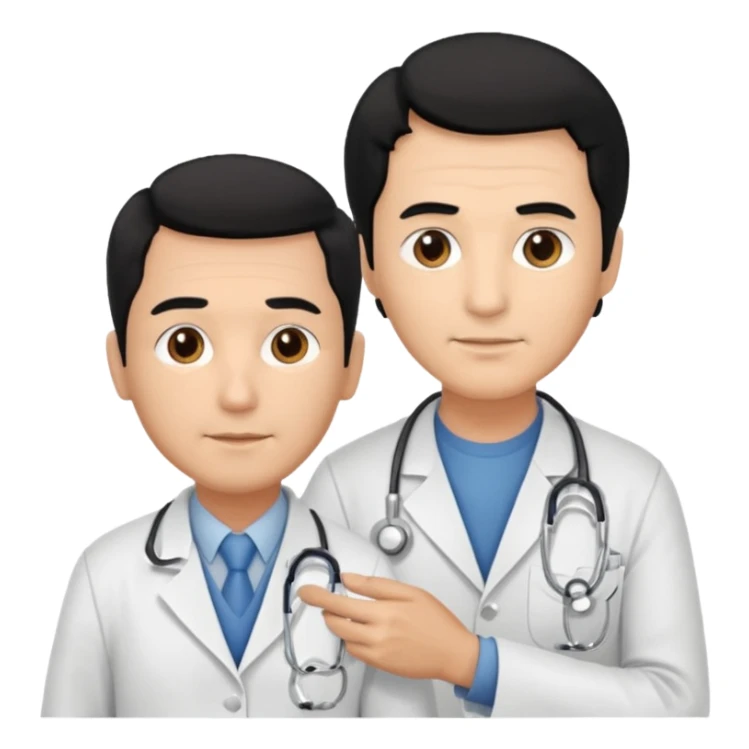 doctor black hair attending to a old man  sticker