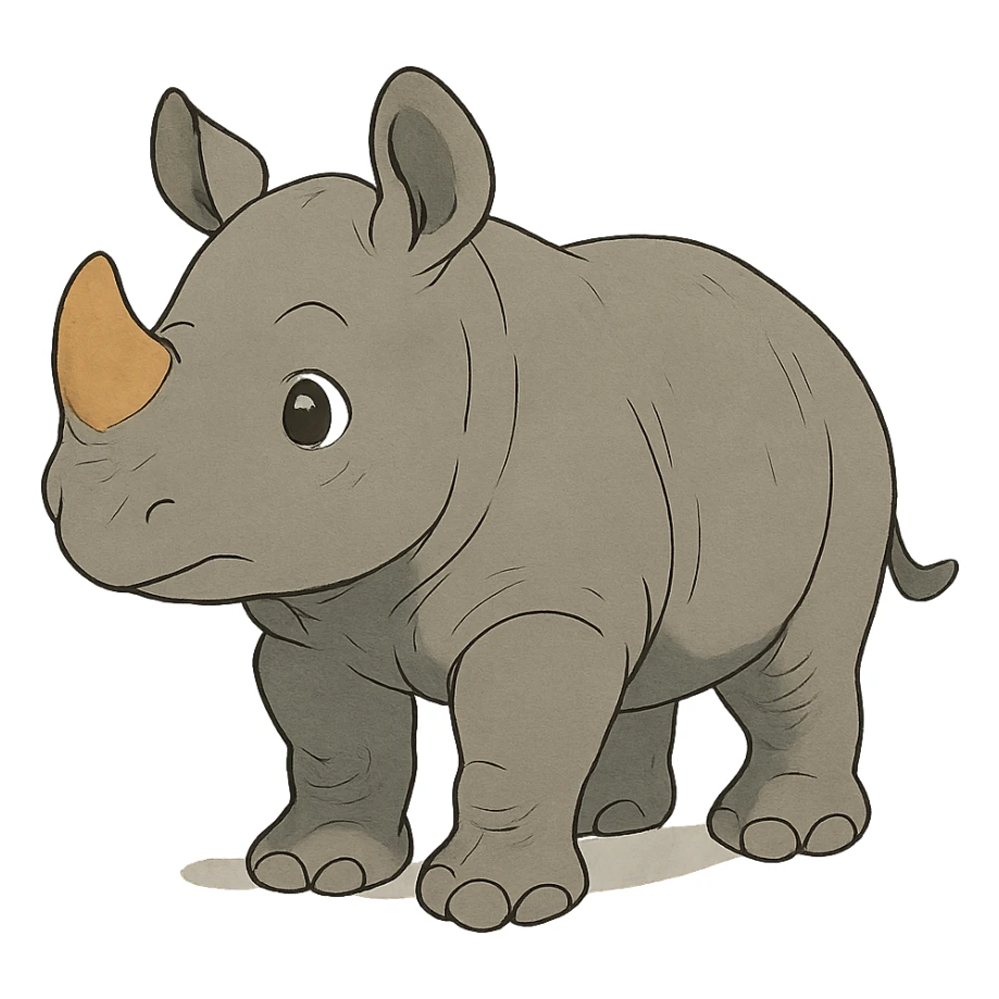 gray baby rhino sticker