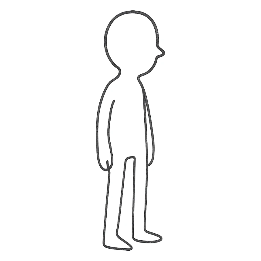dominant indifferent stick figure character minimalist style standing tall looking away sticker
