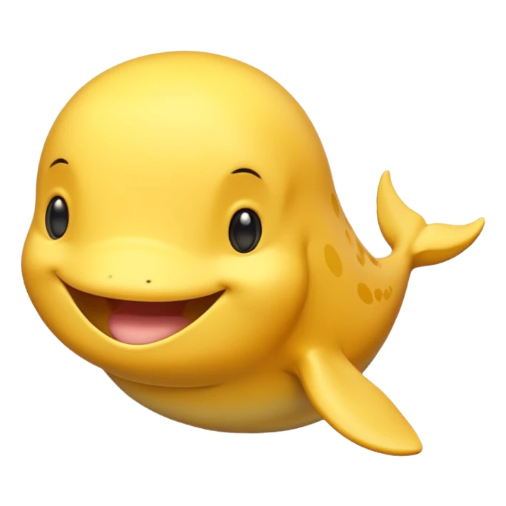 Yellow whale, same as the existing whale emoji but with yellow coloring. sticker