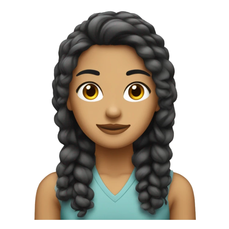 Chica blanca  de pelo negro con mechones rubios alante  sticker