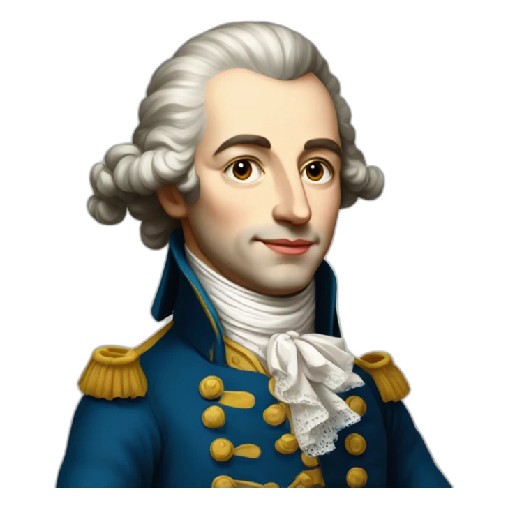 eighteenth-century French aristocrat looking like a liliputian sticker