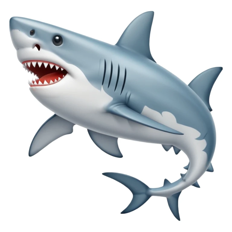 A shark with a pair of shoes sticker