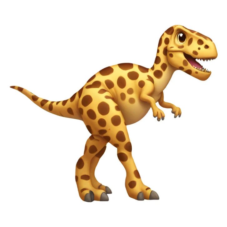 Cute animated T. rex with spots of a giraffe  sticker