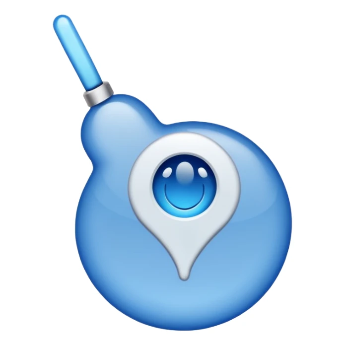 white tick with a blue background in a round shape sticker