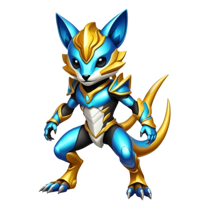 Shiny Epic Edgy Cool Colorful Vibrant Modern Vernid-Protogen-creature-animal, full body sticker