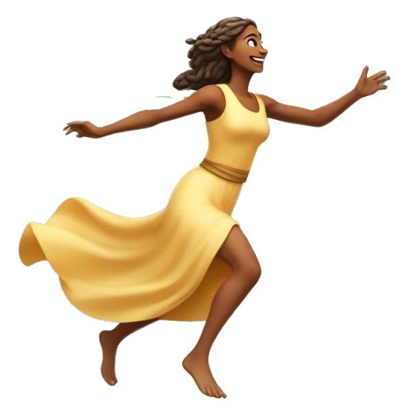 wheat harvest goddess, sprinting with large stride and arms outstretched sticker