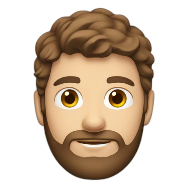 male brown haired skier with brown beard sticker