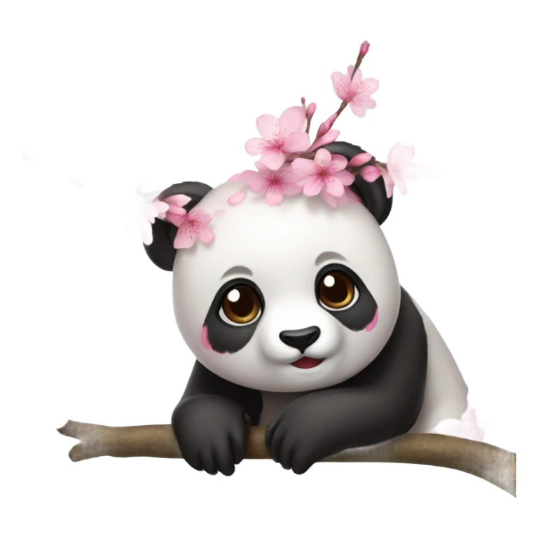 Cherry blossom panda sticker