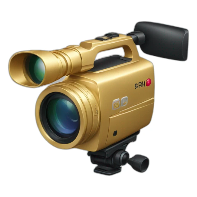 Video camera gold  sticker